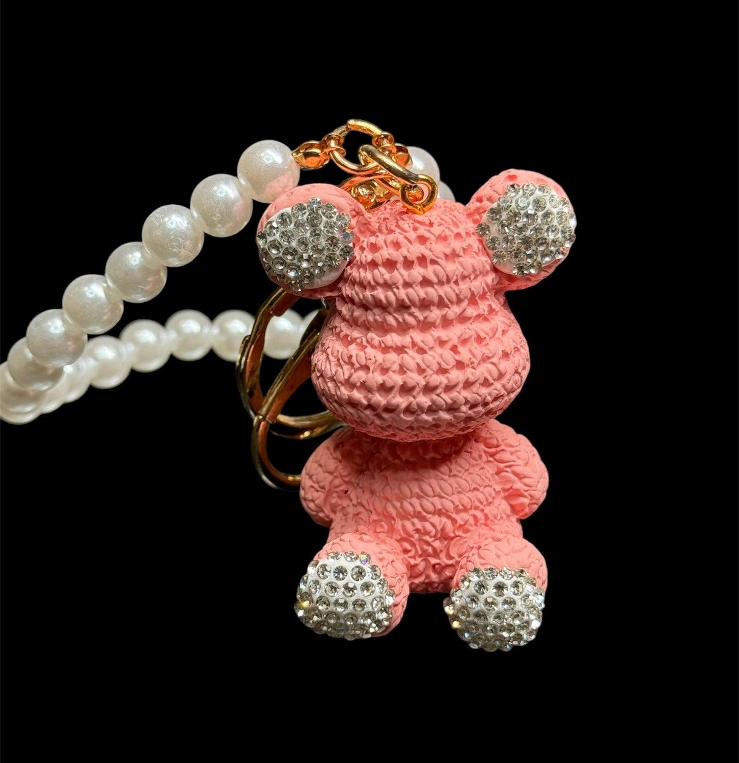 Pink Bling Bear Keychain