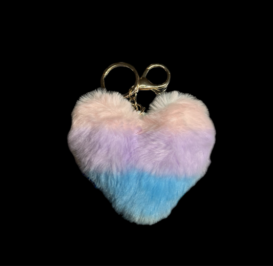 Tri-Color Heart Keychain