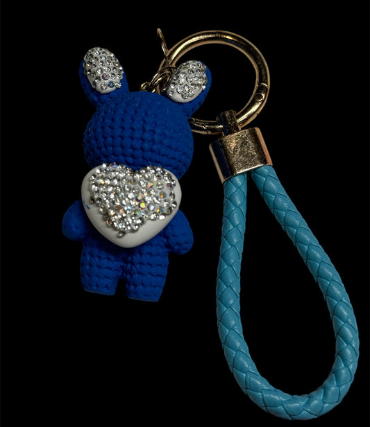 Blue Bunny Keychain